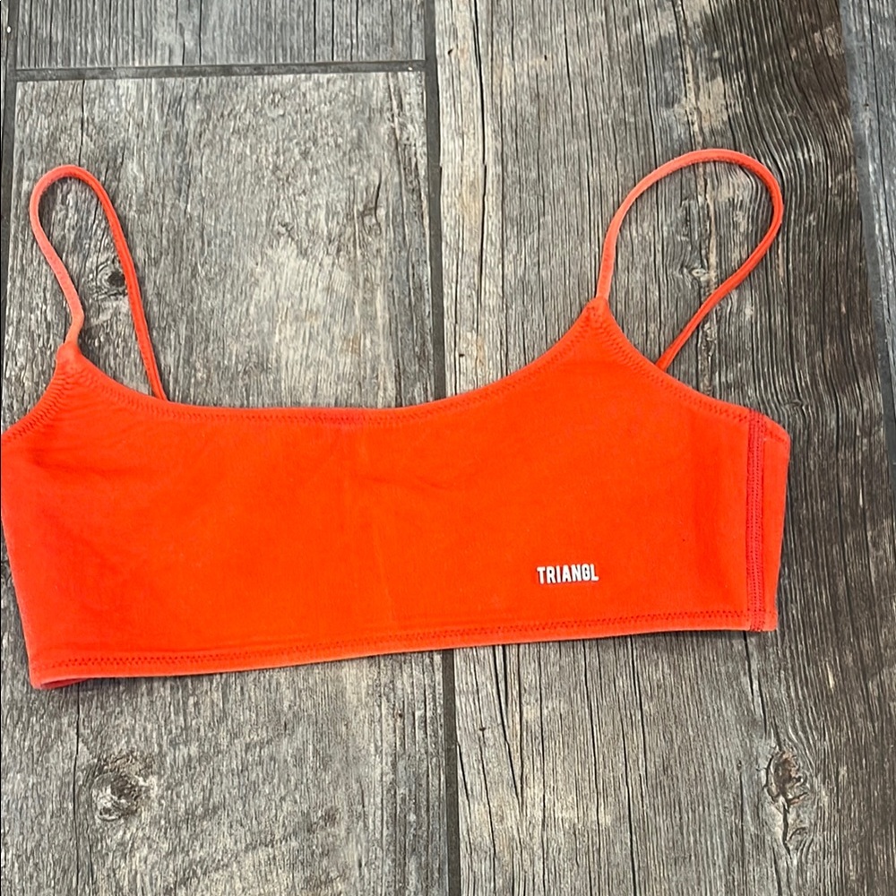 triangl swimwear Orange Velvet Bralette Bikini Top - Picture 1 of 3